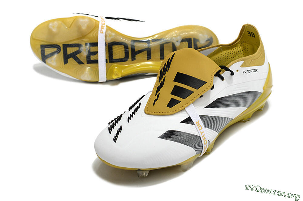 Adidas Predator Elite Foldover Tongue FG Football Boots - White/Black/Yellow 0