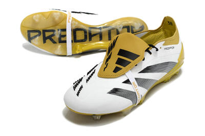 Adidas Predator Elite Foldover Tongue FG Football Boots - White/Black/Yellow