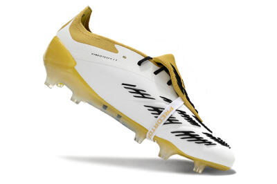 Adidas Predator Elite Foldover Tongue FG Football Boots - White/Black/Yellow