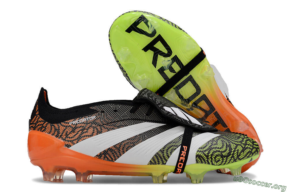 Adidas Predator Elite Foldover Tongue FG Football Boots - Black/White/Green 2