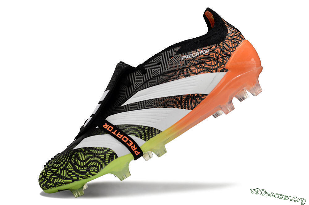 Adidas Predator Elite Foldover Tongue FG Football Boots - Black/White/Green 5