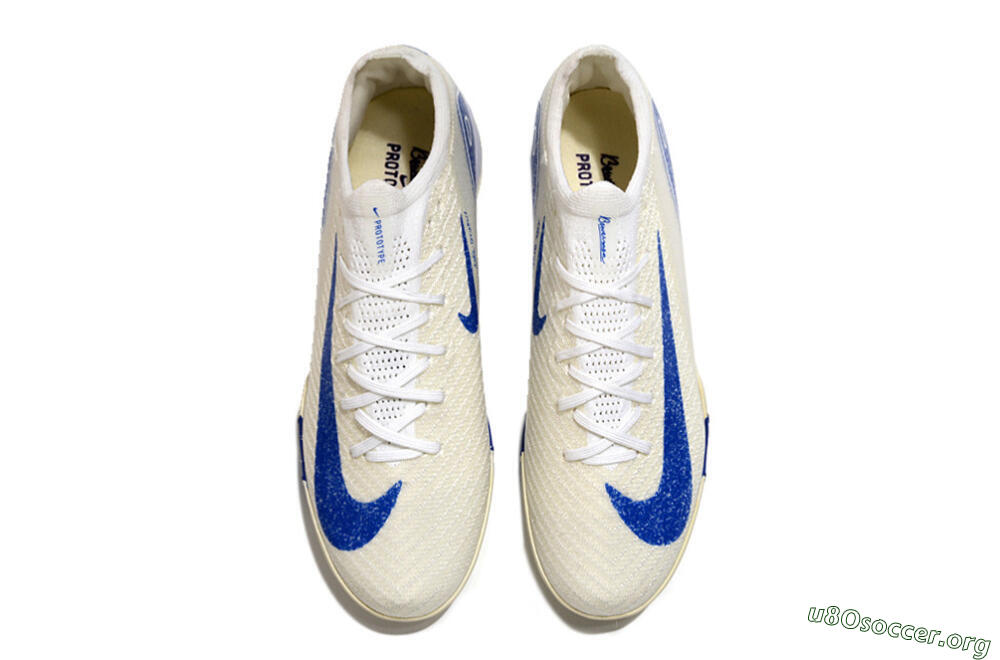 Nike Air Zoom Mercurial Vapor 16 Elite TF Football Shoes - Beige/Blue 4
