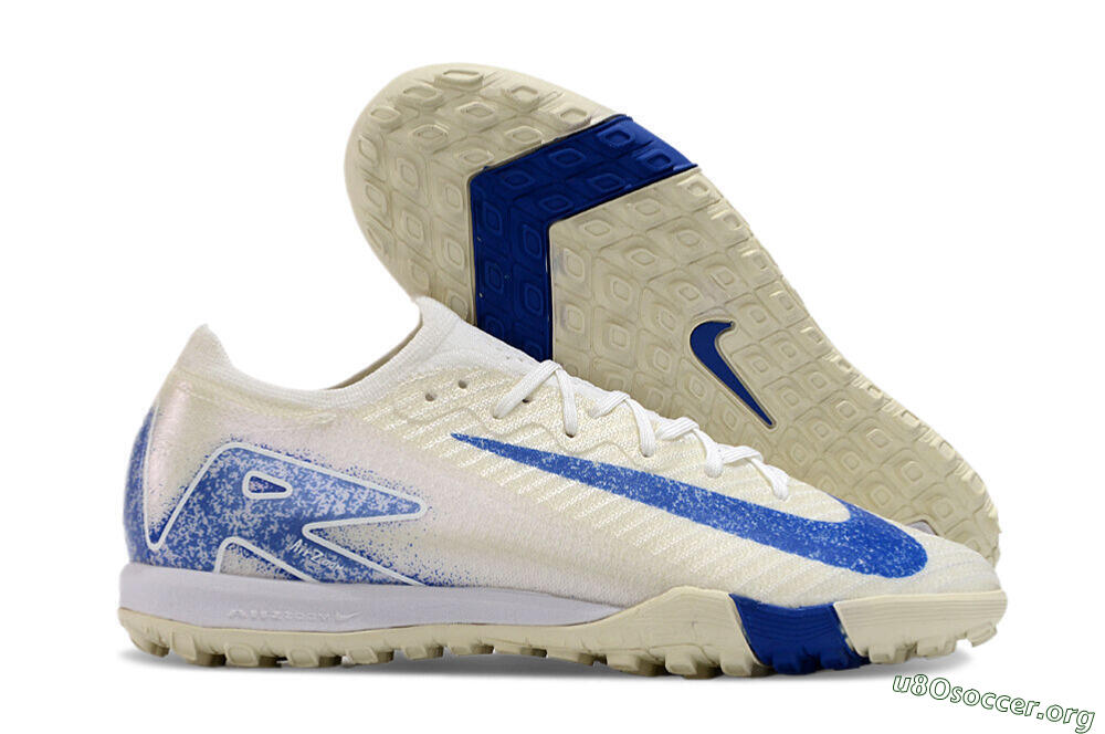 Nike Air Zoom Mercurial Vapor 16 Elite TF Football Shoes - Beige/Blue 2