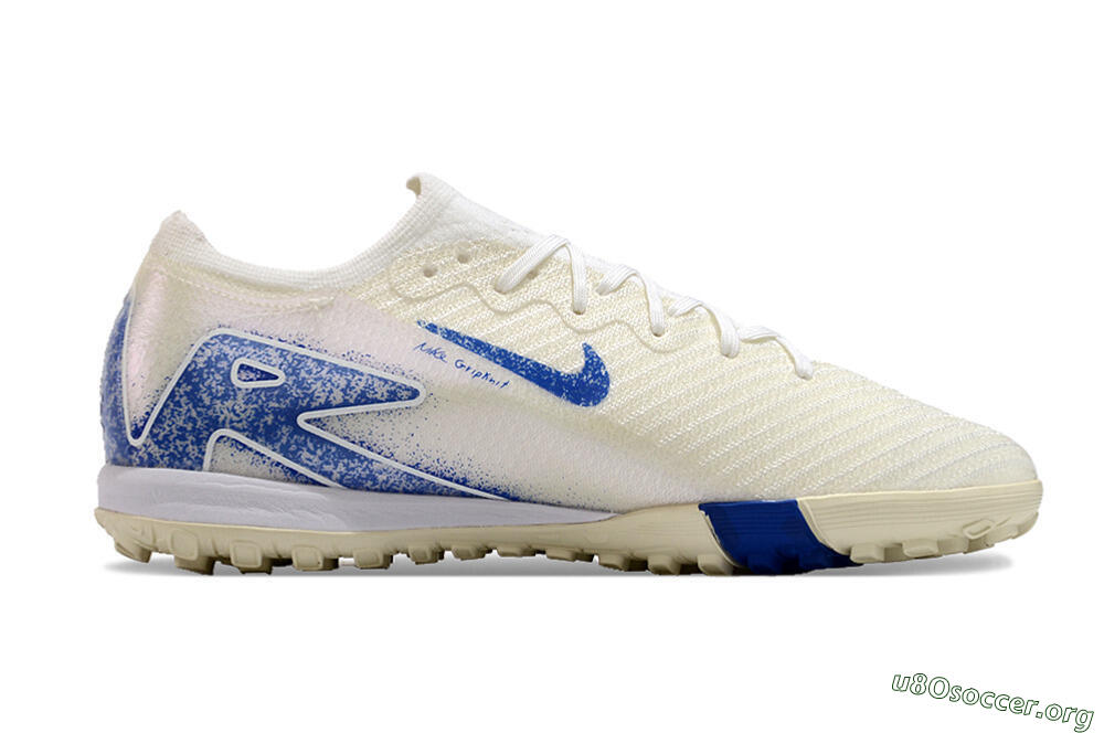 Nike Air Zoom Mercurial Vapor 16 Elite TF Football Shoes - Beige/Blue 7
