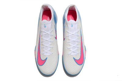 Nike Air Zoom Mercurial Vapor 16 Elite TF Football Shoes - White/Pink/Blue