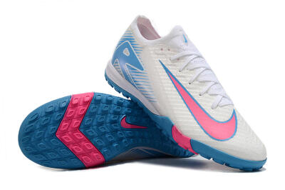 Nike Air Zoom Mercurial Vapor 16 Elite TF Football Shoes - White/Pink/Blue