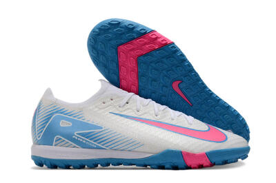 Nike Air Zoom Mercurial Vapor 16 Elite TF Football Shoes - White/Pink/Blue