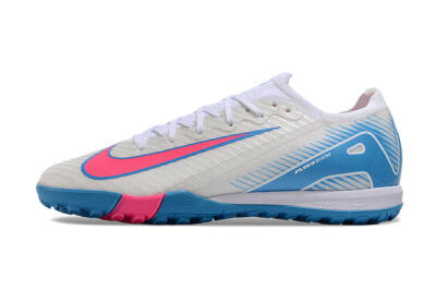 Nike Air Zoom Mercurial Vapor 16 Elite TF Football Shoes - White/Pink/Blue