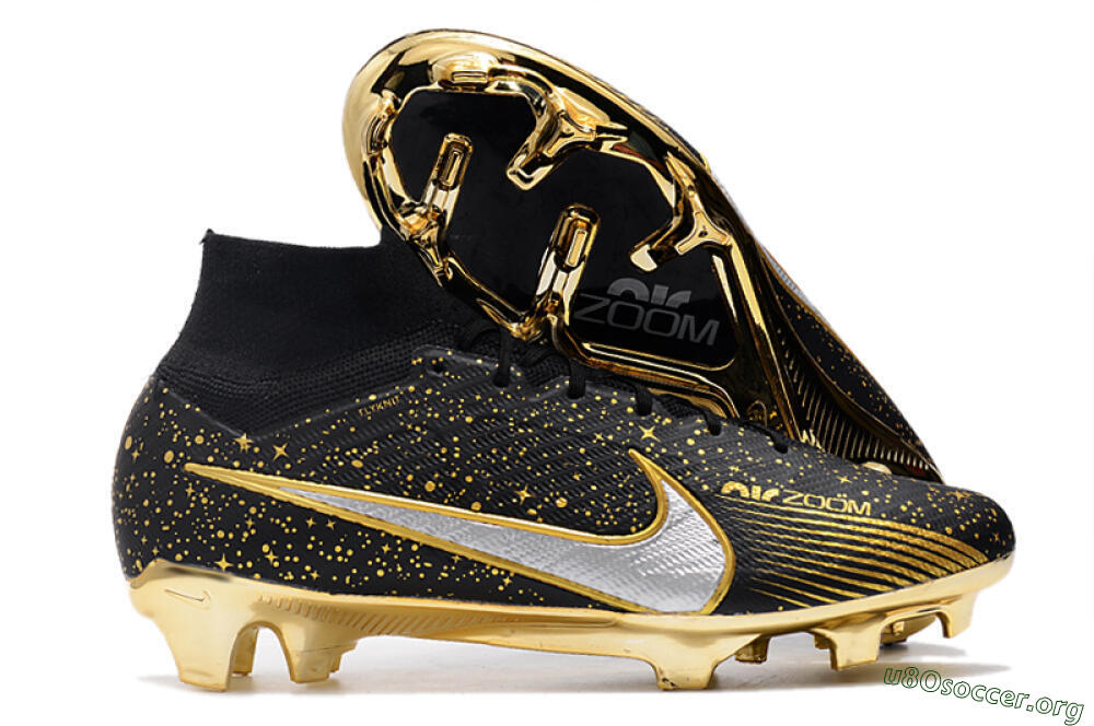 Nike Air Zoom Mercurial Superfly 9 Elite FG Football Boots - Black/Gold 2