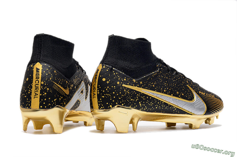 Nike Air Zoom Mercurial Superfly 9 Elite FG Football Boots - Black/Gold 6
