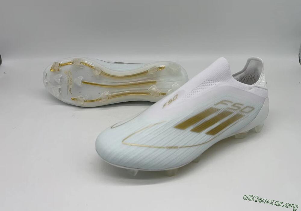 Adidas F50+ Adizero FG Football Boots - White/Gold