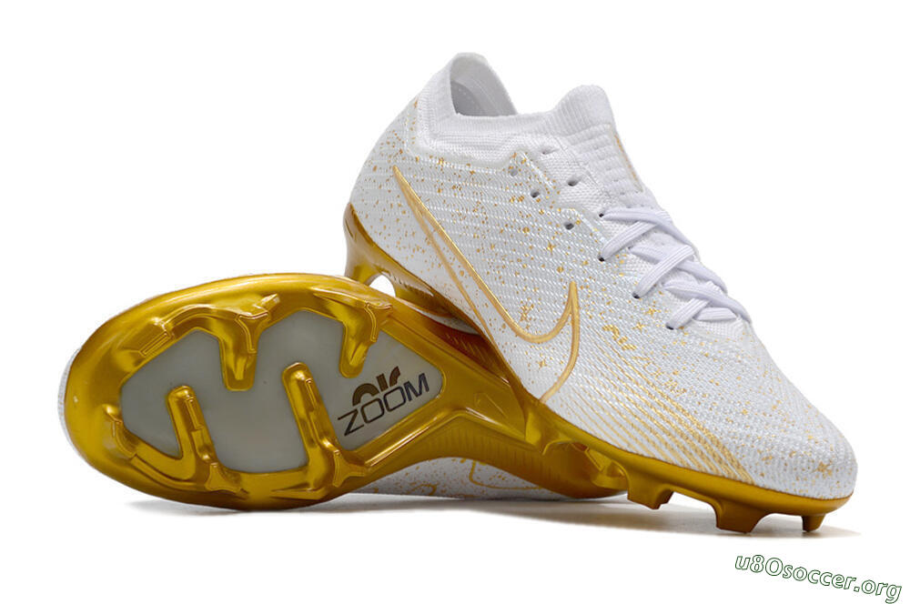 Nike Air Zoom Mercurial Vapor 15 Elite FG Football Boots - White/Gold 1