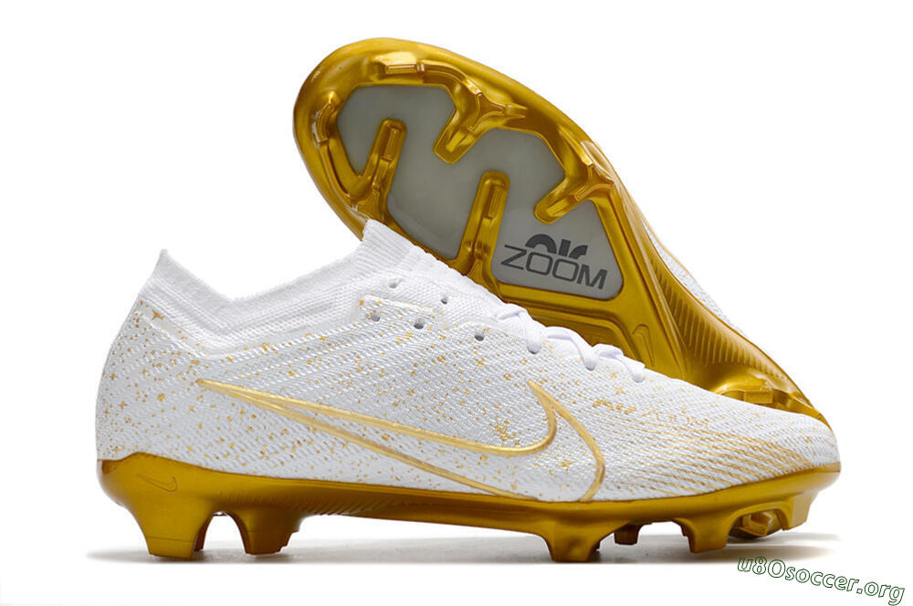 Nike Air Zoom Mercurial Vapor 15 Elite FG Football Boots - White/Gold 2
