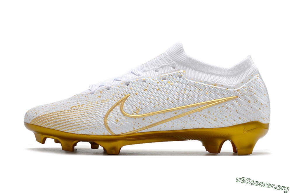 Nike Air Zoom Mercurial Vapor 15 Elite FG Football Boots - White/Gold 3