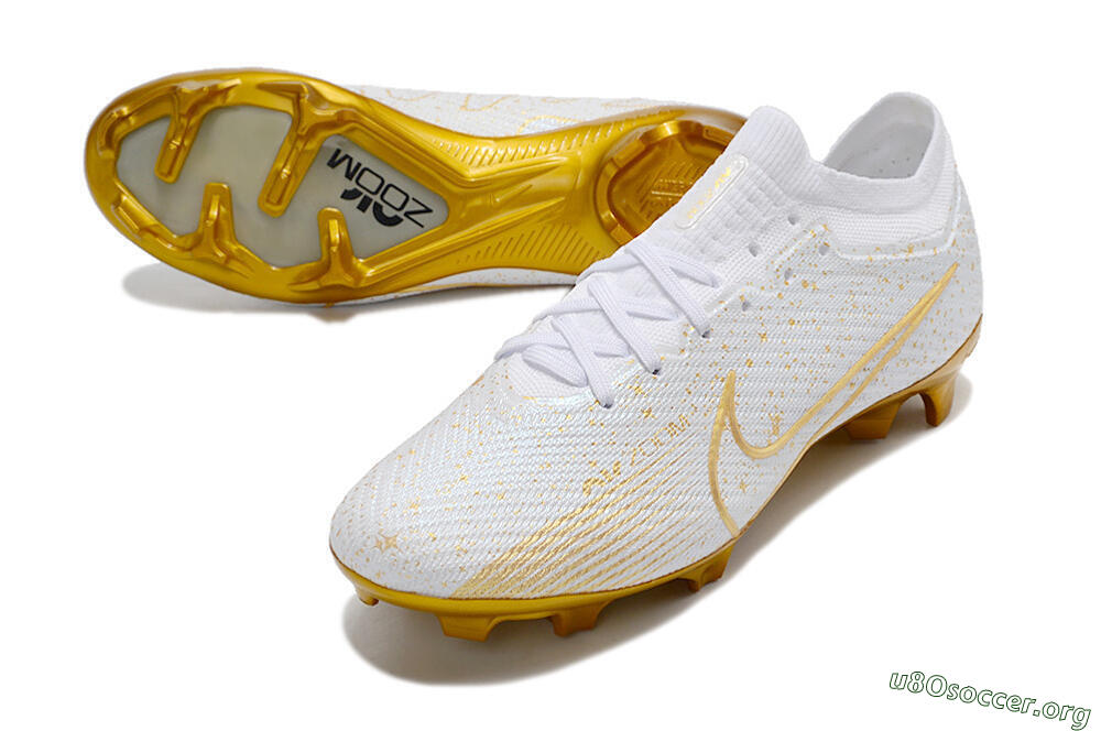 Nike Air Zoom Mercurial Vapor 15 Elite FG Football Boots - White/Gold 0
