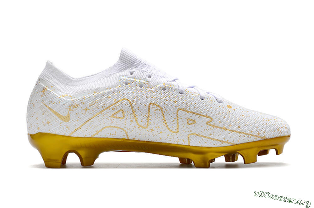 Nike Air Zoom Mercurial Vapor 15 Elite FG Football Boots - White/Gold 5
