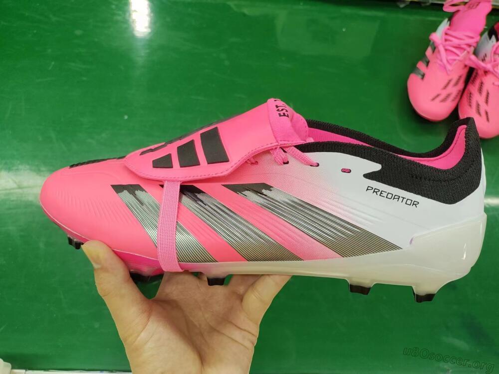Adidas Predator Elite Foldover Tongue FG Football Boots - Pink/Grey/White