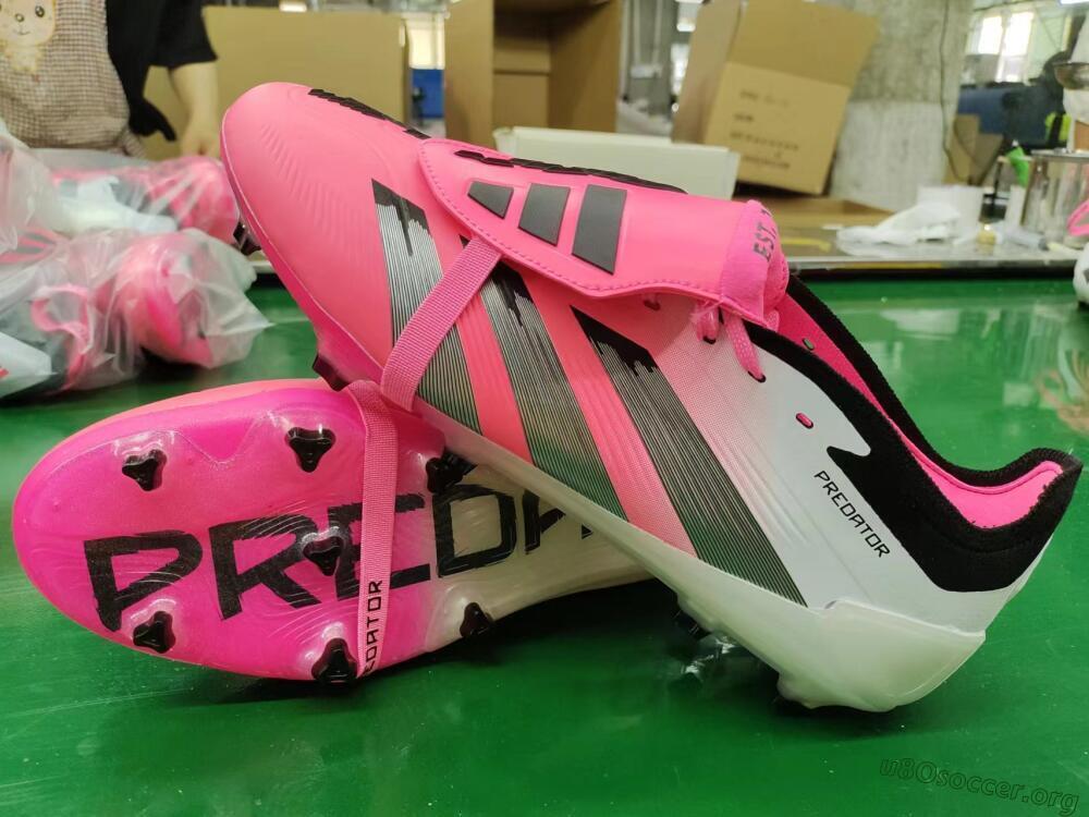 Adidas Predator Elite Foldover Tongue FG Football Boots - Pink/Grey/White