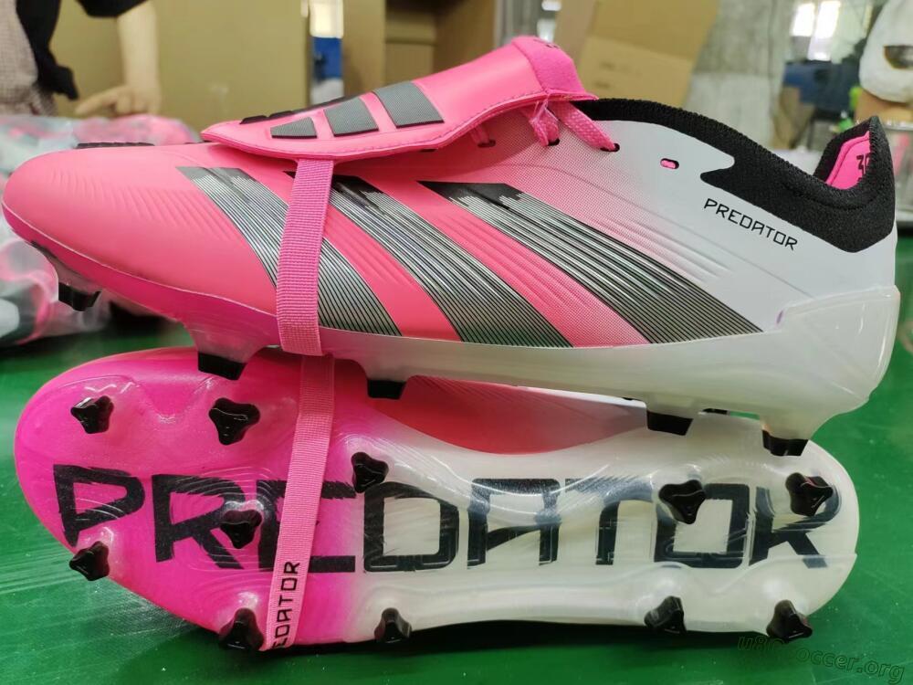 Adidas Predator Elite Foldover Tongue FG Football Boots - Pink/Grey/White