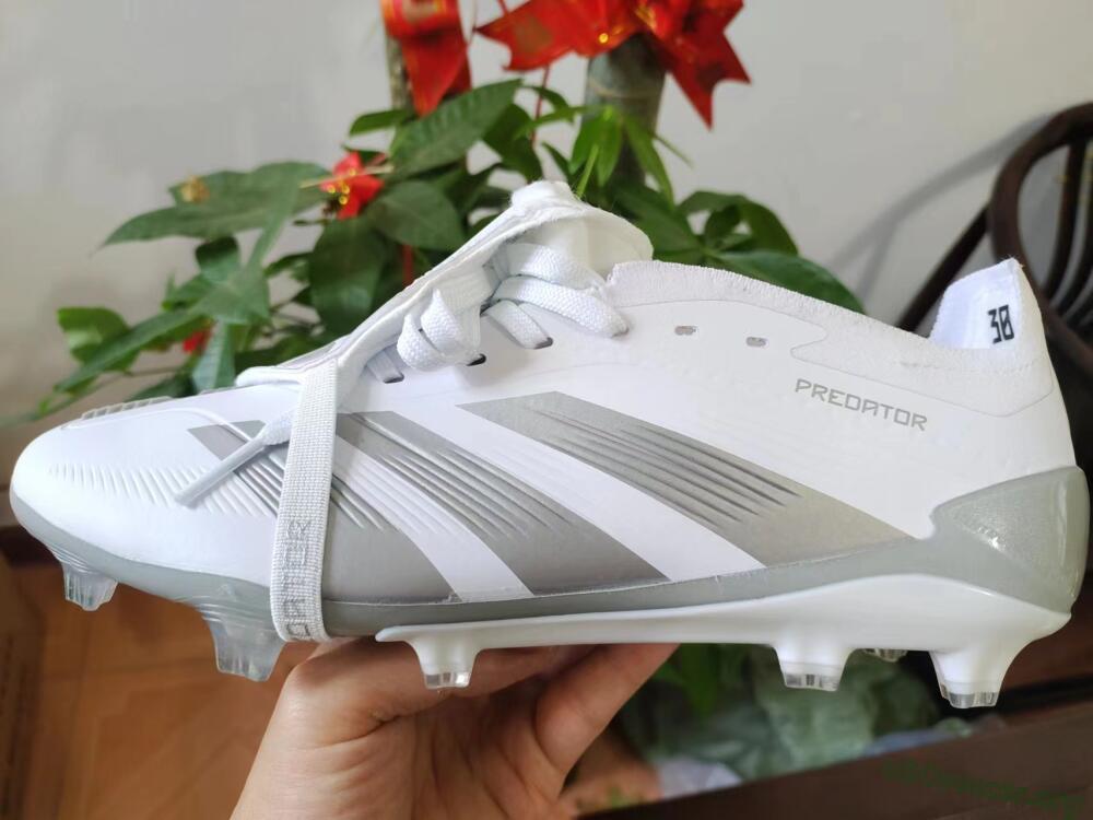 Adidas Predator Elite Foldover Tongue FG Football Boots - White/Grey