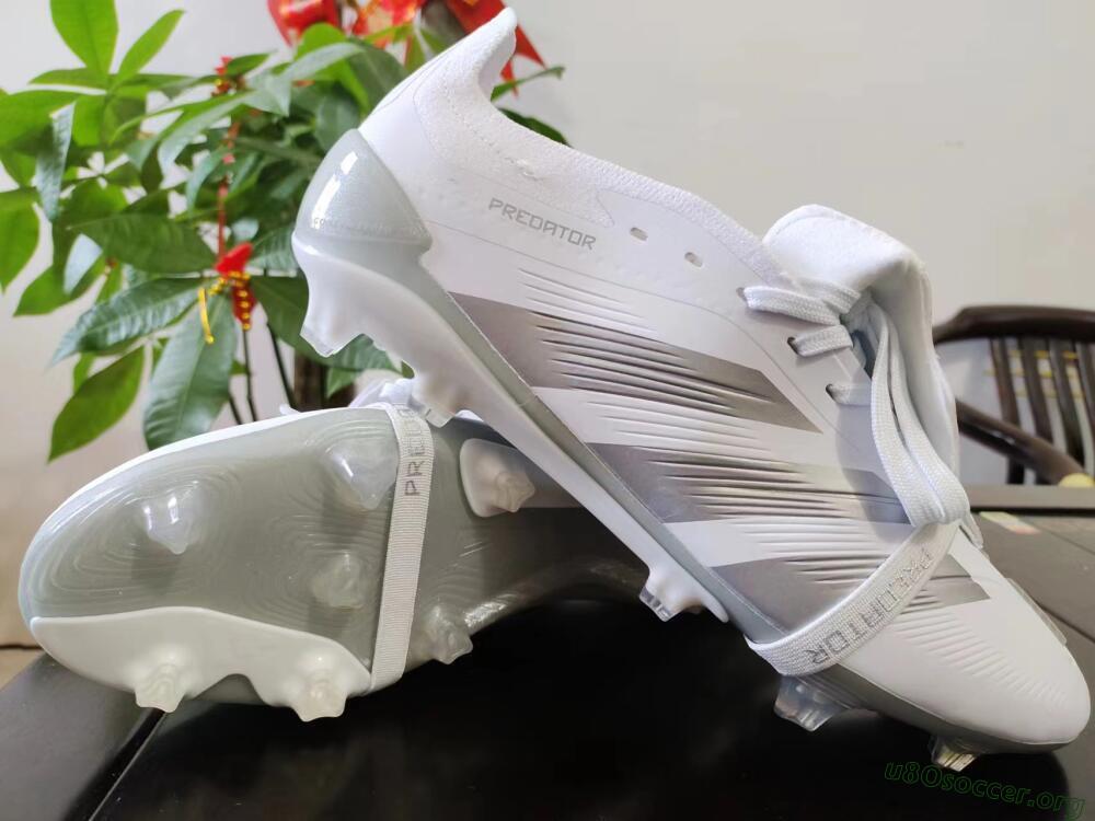Adidas Predator Elite Foldover Tongue FG Football Boots - White/Grey