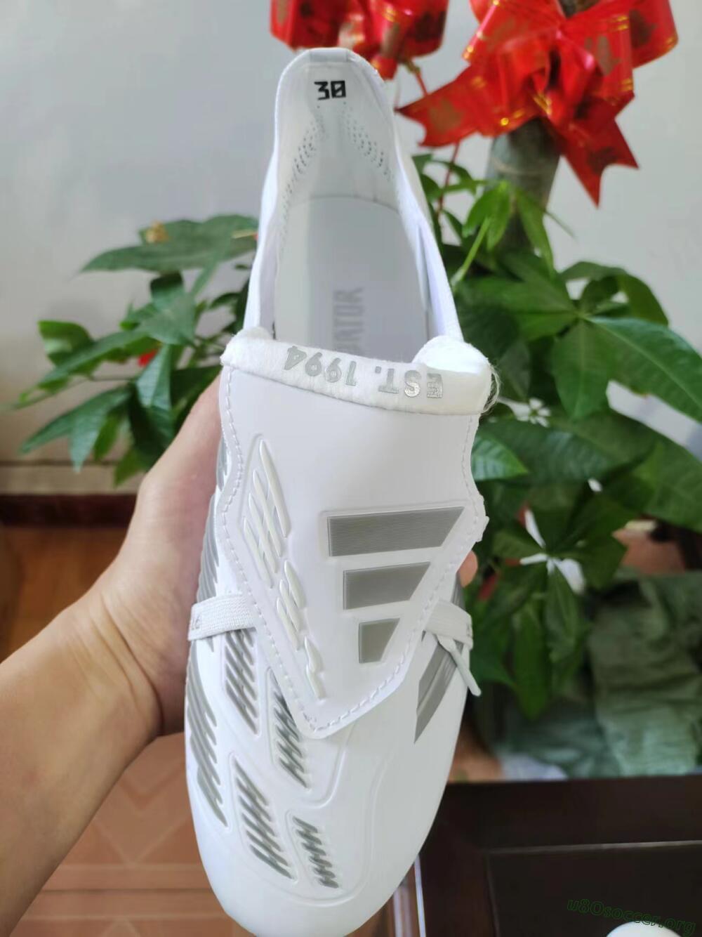 Adidas Predator Elite Foldover Tongue FG Football Boots - White/Grey