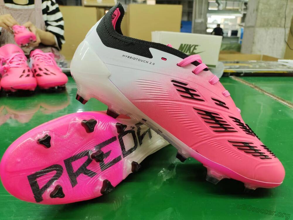 Adidas Predator Elite Foldover Tongue FG Football Boots - Pink/Grey/White
