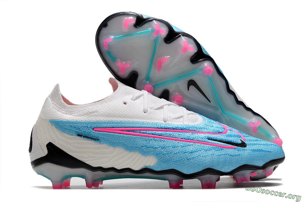 Nike Phantom GX Elite FG Football Boots - Blue/White/Pink 2