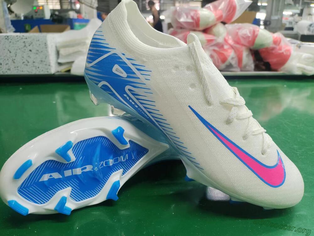 Nike Air Zoom Mercurial Vapor 16 Elite FG Football Boots - White/Pink/Blue