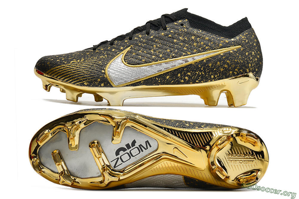 Nike Air Zoom Mercurial Vapor 15 Elite FG Football Boots - Black/Gold/Silver 1