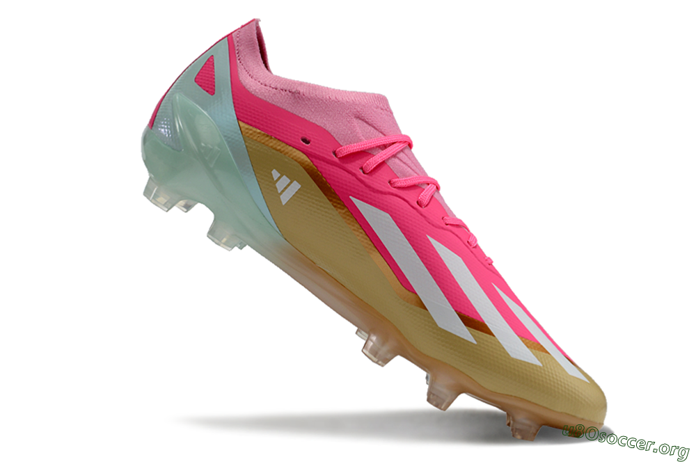 Adidas X 23 Crazyfast.1 FG Football Boots - Pink/White/Gold/Jade 4