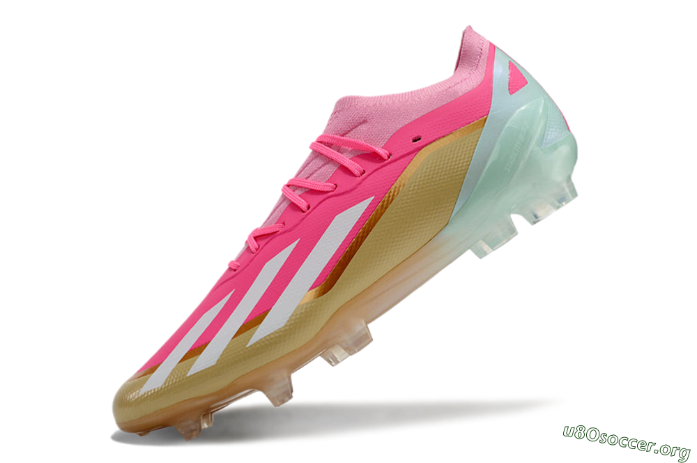 Adidas X 23 Crazyfast.1 FG Football Boots - Pink/White/Gold/Jade 5