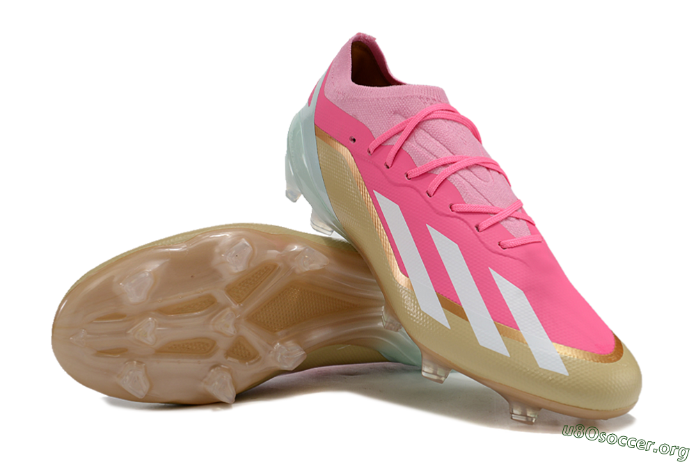 Adidas X 23 Crazyfast.1 FG Football Boots - Pink/White/Gold/Jade 0