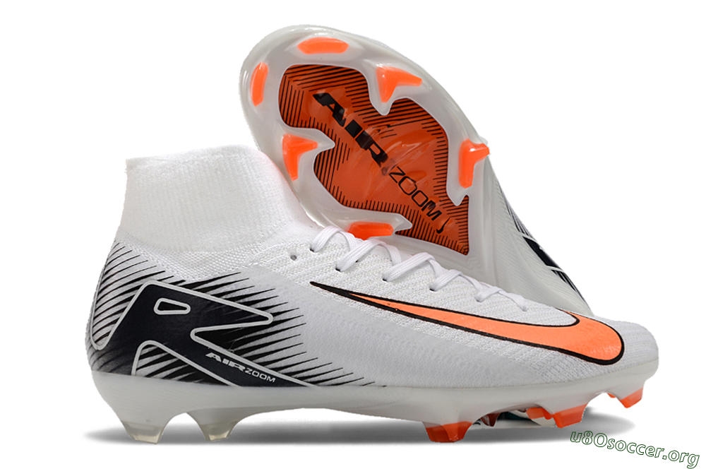 Nike Air Zoom Mercurial Superfly 10 Elite FG Football Boots - White/Orange/Black 2
