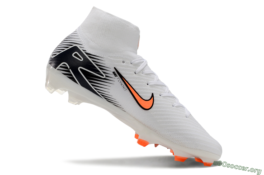 Nike Air Zoom Mercurial Superfly 10 Elite FG Football Boots - White/Orange/Black 4