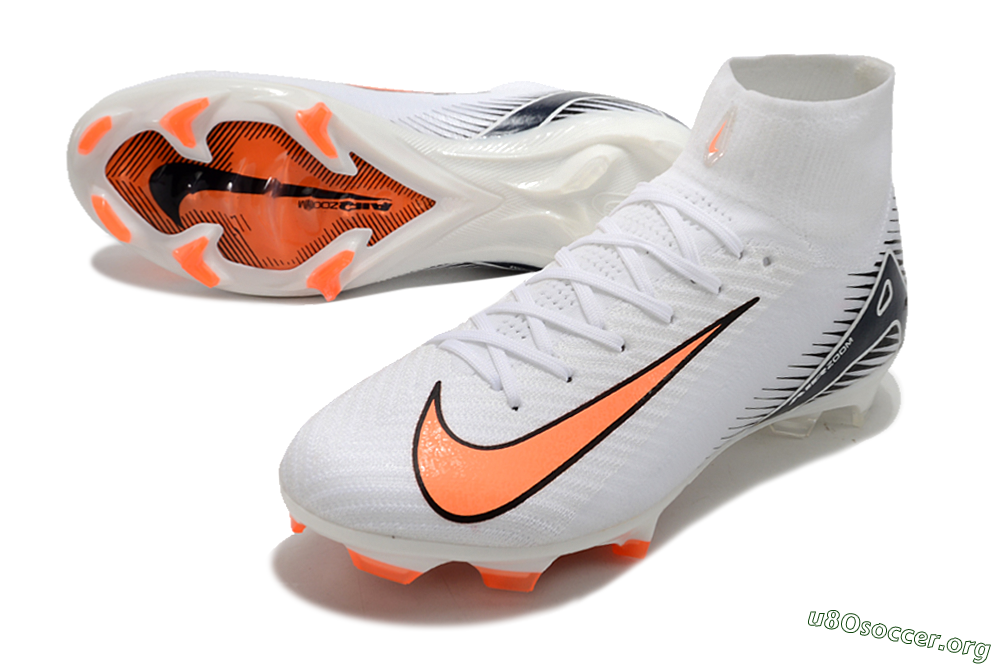 Nike Air Zoom Mercurial Superfly 10 Elite FG Football Boots - White/Orange/Black 0
