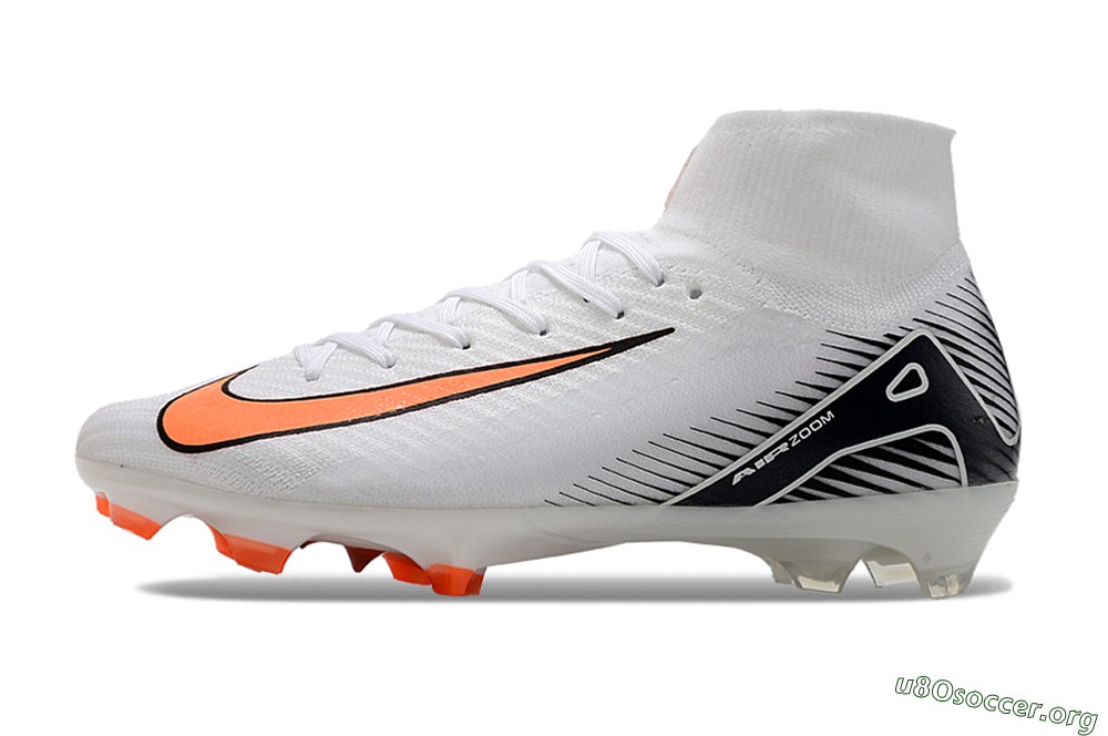 Nike Air Zoom Mercurial Superfly 10 Elite FG Football Boots - White/Orange/Black 3