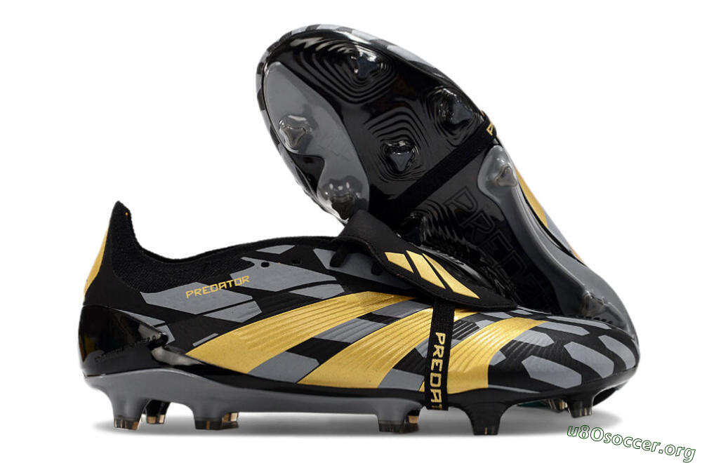 Adidas Predator Elite Foldover Tongue FG Football Boots - Black/Grey/Gold 2
