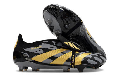 Adidas Predator Elite Foldover Tongue FG Football Boots - Black/Grey/Gold