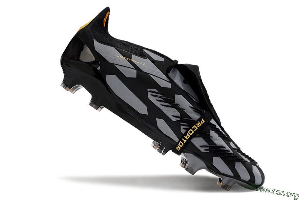 Adidas Predator Elite Foldover Tongue FG Football Boots - Black/Grey/Gold 4