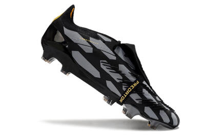 Adidas Predator Elite Foldover Tongue FG Football Boots - Black/Grey/Gold