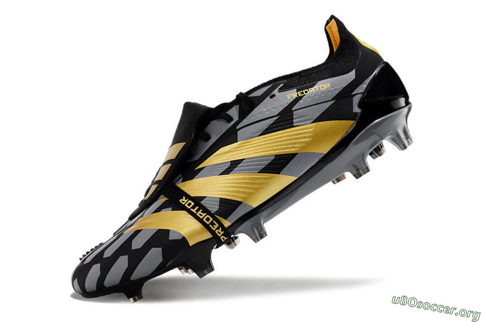 Adidas Predator Elite Foldover Tongue FG Football Boots - Black/Grey/Gold 5