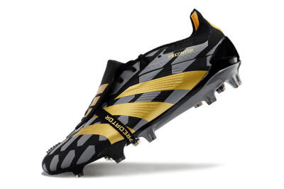 Adidas Predator Elite Foldover Tongue FG Football Boots - Black/Grey/Gold