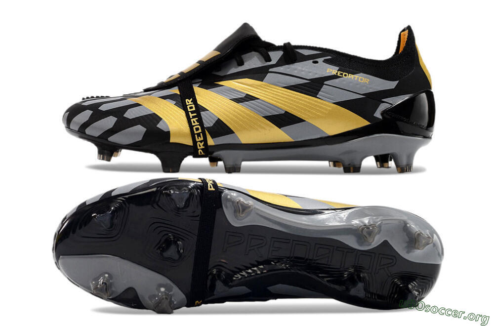 Adidas Predator Elite Foldover Tongue FG Football Boots - Black/Grey/Gold 1