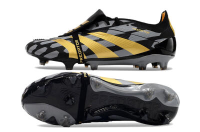 Adidas Predator Elite Foldover Tongue FG Football Boots - Black/Grey/Gold