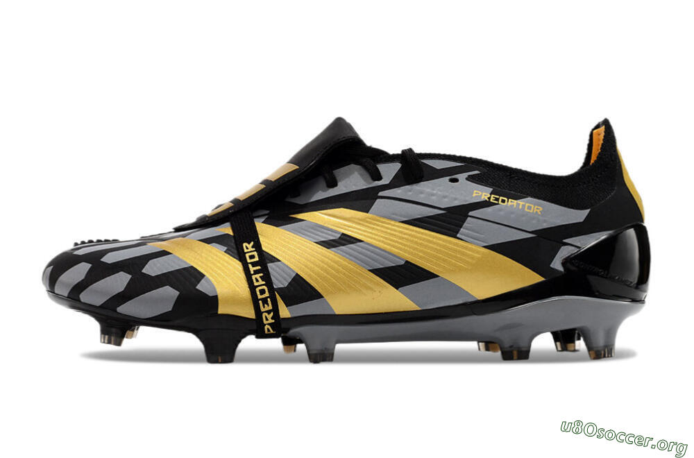 Adidas Predator Elite Foldover Tongue FG Football Boots - Black/Grey/Gold 3