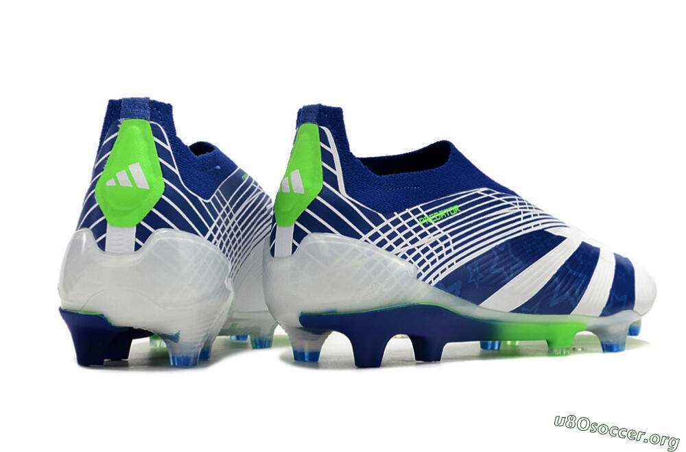 Adidas Predator+ 24 Elite Laceless FG Football Boots - White/Blue/Yellow 6