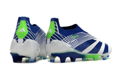 Adidas Predator+ 24 Elite Laceless FG Football Boots - White/Blue/Yellow