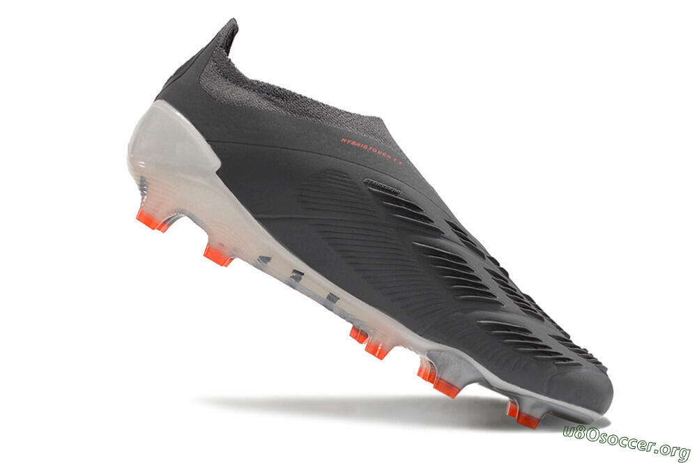 Adidas Predator+ 24 Elite Laceless FG Football Boots - Grey/White/Orange 4