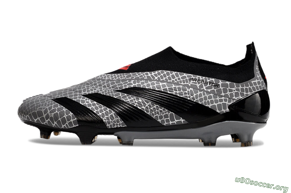 Adidas Predator+ 24 Elite Laceless FG Football Boots - Grey/Black/Red 3